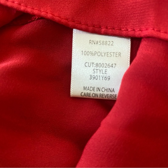 Max Studio Tiered Floral Midi Dress Small Red Tiered Ruffle Paisley Empire S - Picture 7 of 14